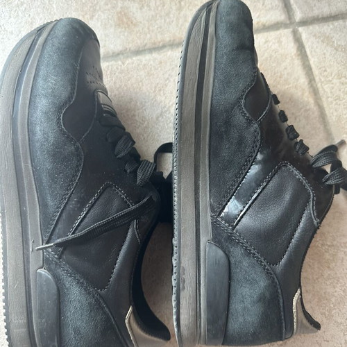 Hogan sneakers like new, black leather and suede, size 38.5-39