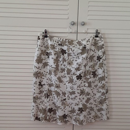 Vintage Canda C&A skirt No52 used, white and brown