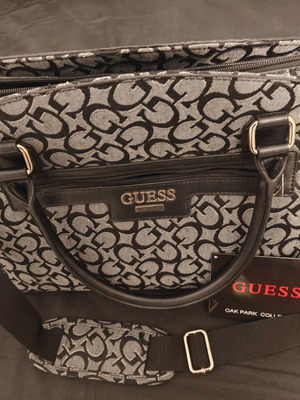 Guess women's shoulder bag new, black and gray