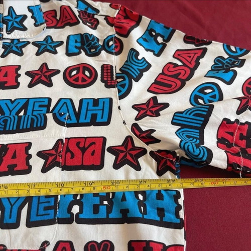 Urban Outfitters men's button-up printed shirt “F Yeah” size M like new, colorful