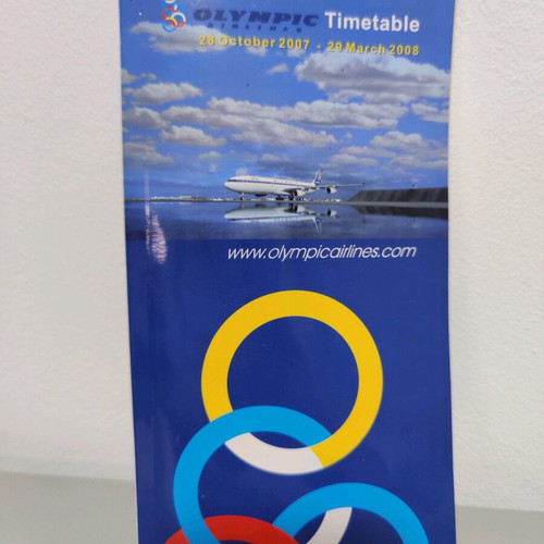 Olympic Airlines Timetable 2007-2008 like new