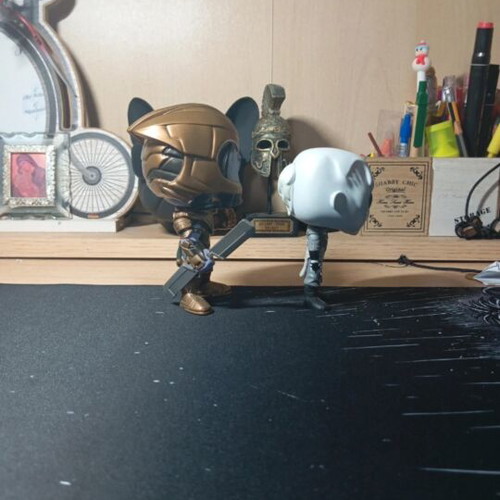 Thanos and Ebony Maw Funko Pop figures used