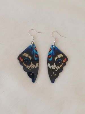 Plexiglass Butterfly Feather Earrings new, multicolor