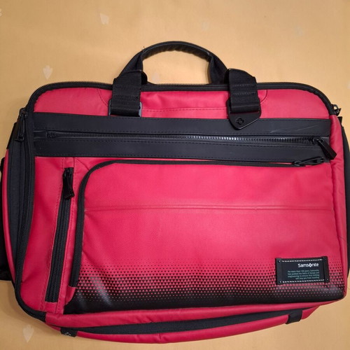 Samsonite laptop bag like new, red and black