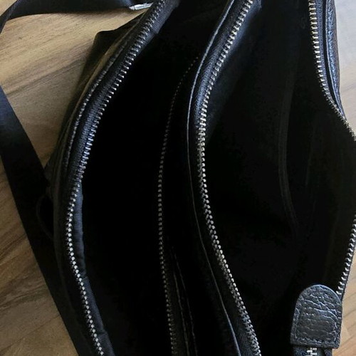 Men's leather shoulder bag ART like new, black