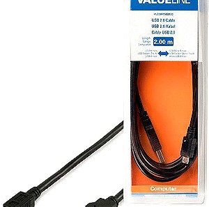 Valueline Regular USB 2.0 to micro USB Cable Μαύρο 2 μέτρα