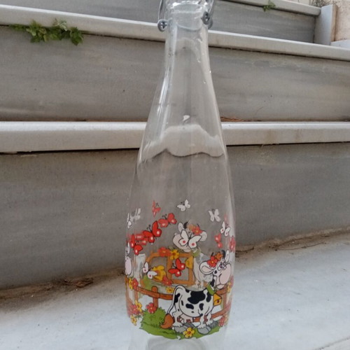 Borgonovo glass bottle with clip, 1 litre, Italy