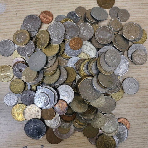 Coins used, old and many, from various nationalities 1945-2015