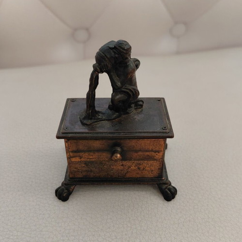 Vintage metal sharpener with Aquarius zodiac sign, 1970s