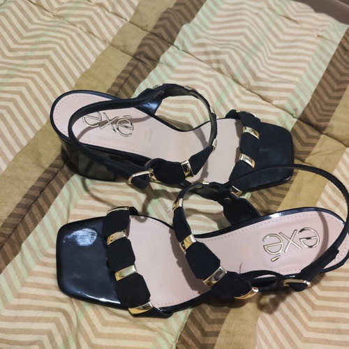 Exe sandals like new, black and gold, size 40