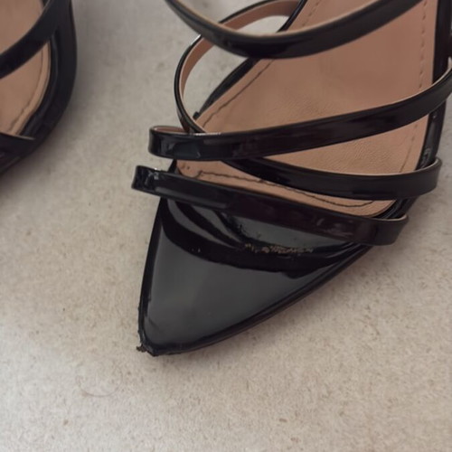 Celestino black patent leather high-heeled sandals size 36 used