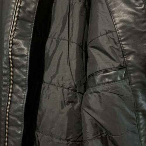 Biker jacket men synthetic leather Mavi like new, size L, black