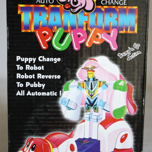 Vintage 90's Auto Change Transform Puppy toy unused