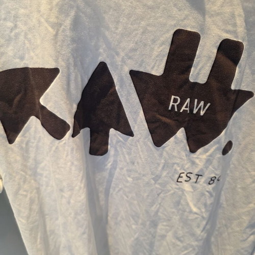 G-Star Raw men's white and brown T-shirt, size M