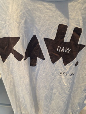 G-Star Raw men's white and brown T-shirt, size M