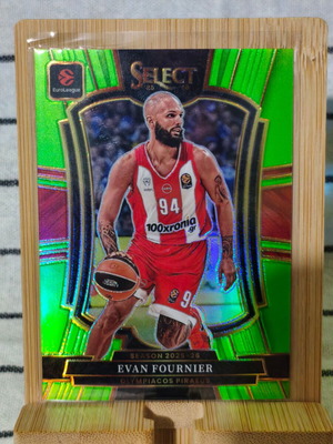 2025-26 Panini Select Euroleague Evan Fournier Neon Green Premier card near mint