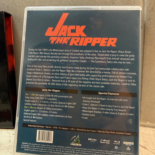 Jack the Ripper 4K Blu-ray Klaus Kinski like new, limited edition