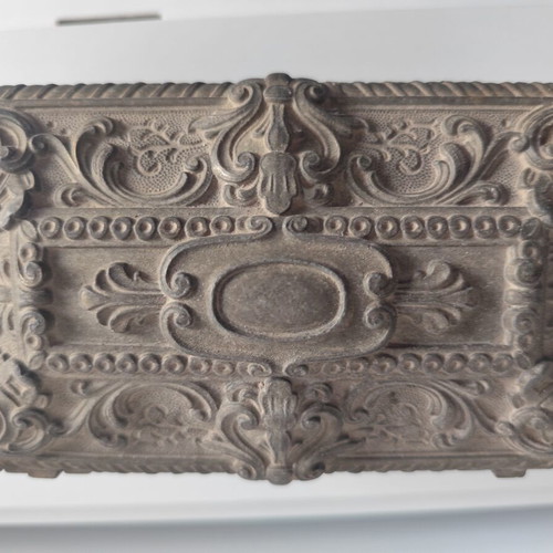 Vintage Italian metal jewelry box early 20th century
