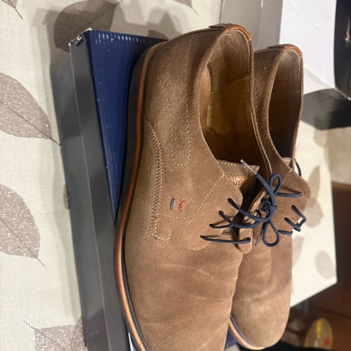 Damiani men's leather shoes used, size 43, beige brown