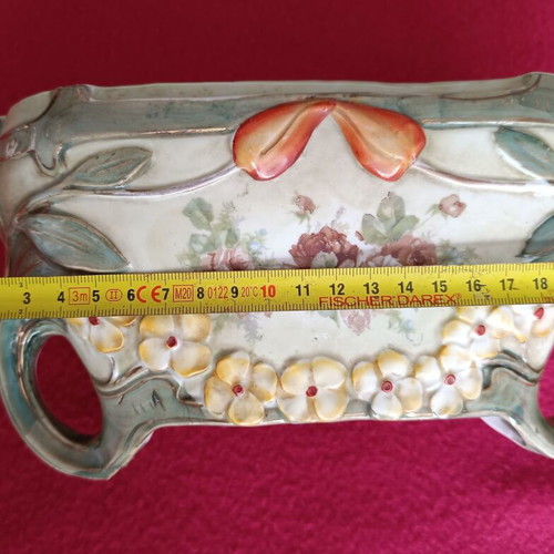 Art Nouveau vase for plants or flowers ceramic and barbotine like new