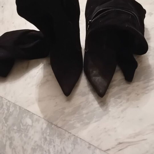 Tall boots used, black with stiletto heel, size 38