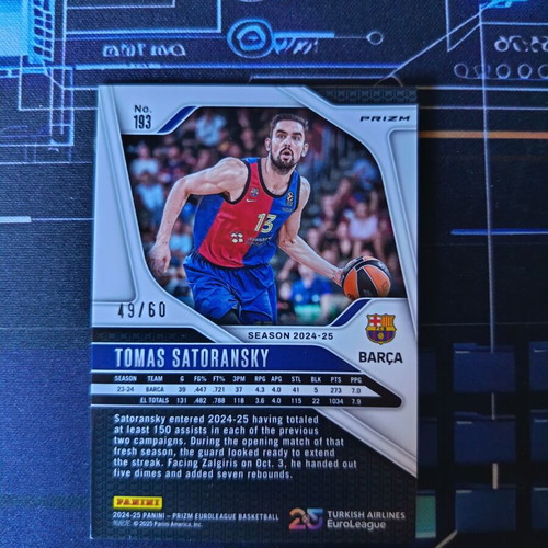 Euroleague Panini Prizm Tomas Satoransky Orange Wave card 2024-2025 like new