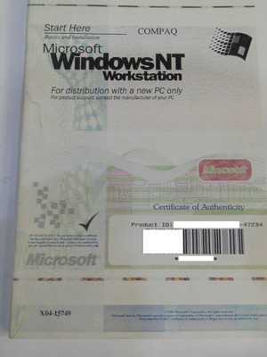 Microsoft Windows NT Workstation DSP OEM manual only like new, vintage for retro PC
