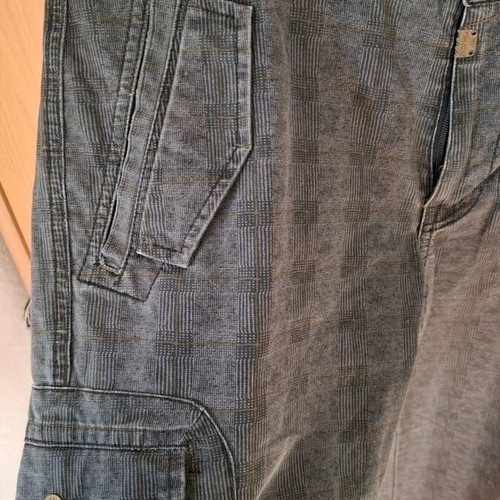 Men's cotton plaid jeans Timezone XL like new, black gray