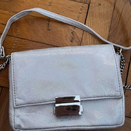 Silver crossbody bag like new, disco style for night out