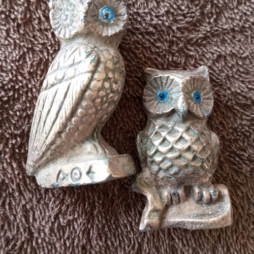 Brass owls like new, set of 2 pieces