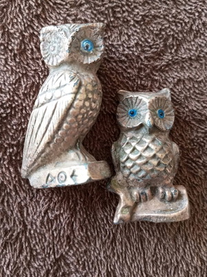 Brass owls like new, set of 2 pieces