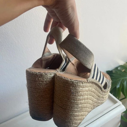 ALE platform sandals size 37 used, white and blue