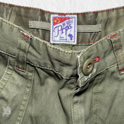 Vintage Cargo Pants Olive Green with Save the Planet Embroidery like new