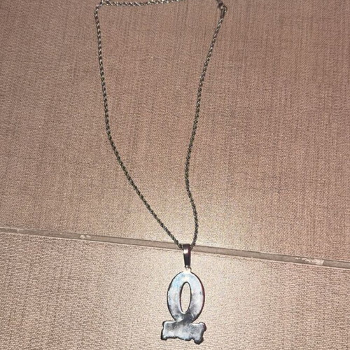 Iced Out O Block Pendant Necklace Silver Hip Hop Rope Chain