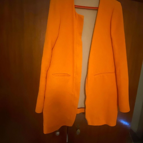 Benetton jacket new, orange zipper