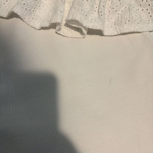 Cotton blouse with one shoulder like new, white, size L