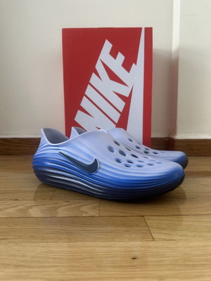 Nike ReactX Rejuven8 men's slippers size 44, white and blue