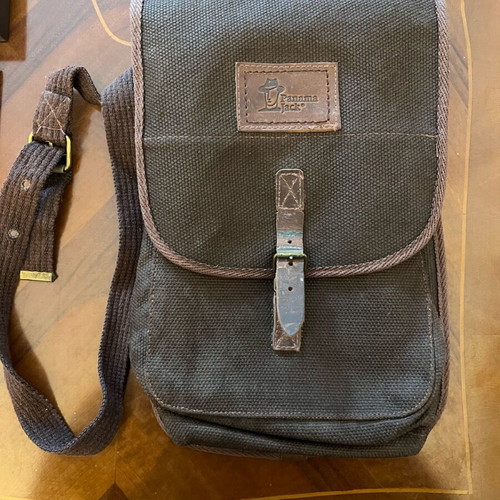 Panama Jack small backpack new unused brown canvas with leather details