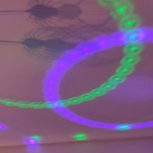 Party light used with Bluetooth, USB port, and built-in speaker