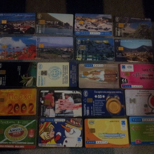 Phone cards used, pack of 20 pieces
