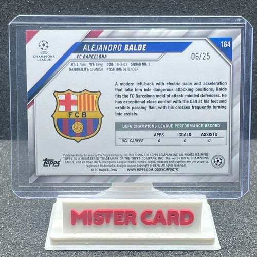 Alejandro Balde 2022 Topps UCL RC card 1st edition like new