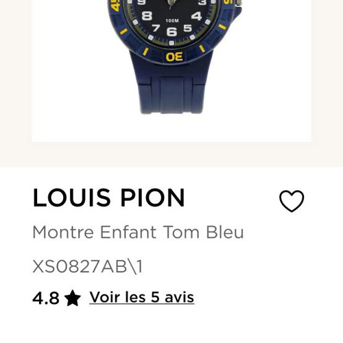 Blue watch like new, authentic with purchase card from France