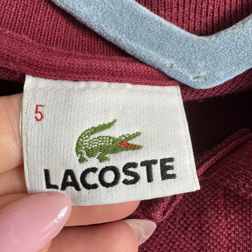 Lacoste Polo Shirt burgundy size L like new, 100% cotton