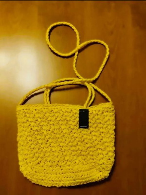 Crochet bag crossbody yellow new with tag