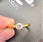  Μονόπετρο δαχτυλίδι 18κ με διαμάντι 0.37ct - Προσφορά!
