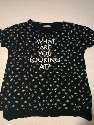Γυναικείο tshirt Pull&Bear L μαύρο σαν καινούργιο, κοντομάνικο