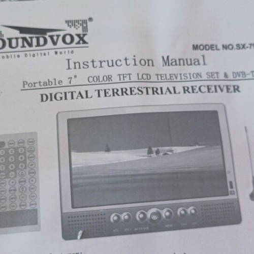 Soundovox SX-79TFT portable car TV used, 7-inch TFT LCD screen