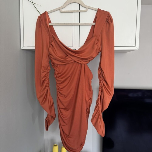 Oh Polly dress, terracotta color, S/M size, stretch fabric
