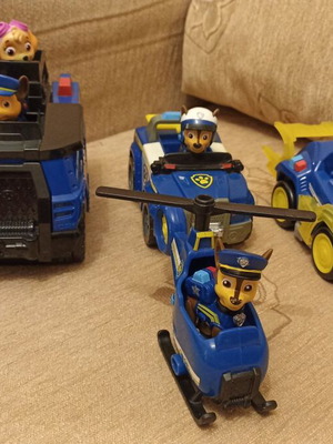 Paw Patrol Chase αστυνομικά οχήματα και ελικόπτερο με φιγούρες μεταχειρισμένα