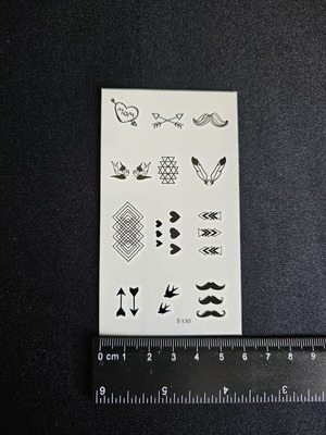 Σετ Tattoo T-130 καινούργιο, 12 σχέδια με εφαρμογή με νερό